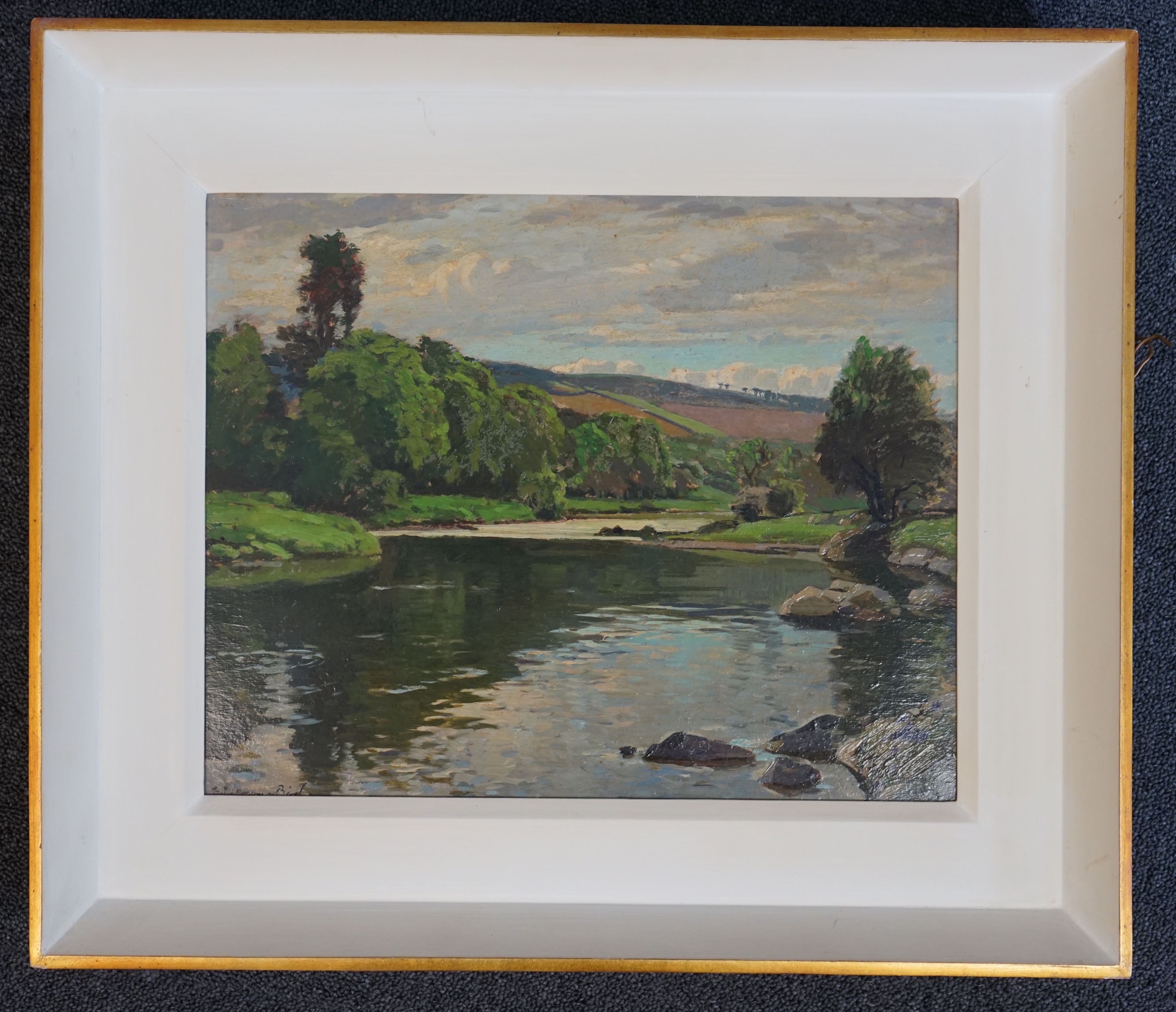 Samuel John Lamorna Birch (1869-1955), Devonshire River Landscape, oil on board, 32 x 39cm